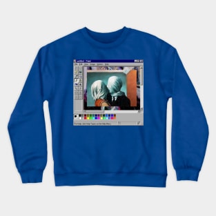 Rene Magritte Vaporwave Microsoft paint Crewneck Sweatshirt